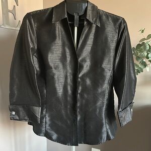 Harve Benard Black Blouse with Three-Quarter Sleeves  Cruise Wear